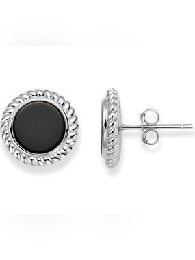 Onyx Stud Earrings 18K Gold-plated in 925 Sterling Silver